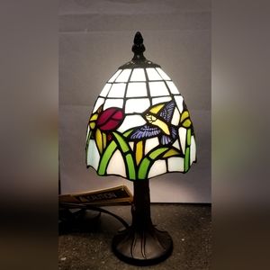 Jonathan Y 12" Hummingbird Tiffany Style Lamp